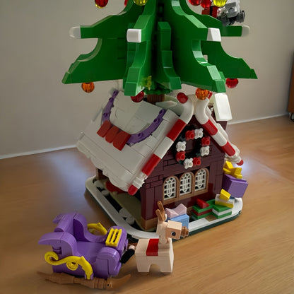 Weihnachtsbaum auf Häuschen | Bausteine