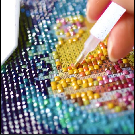 5D Hündchen vor dem Weihnachtshaus | Diamond Painting