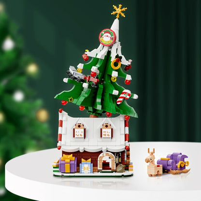 Weihnachtsbaum auf Häuschen | Bausteine