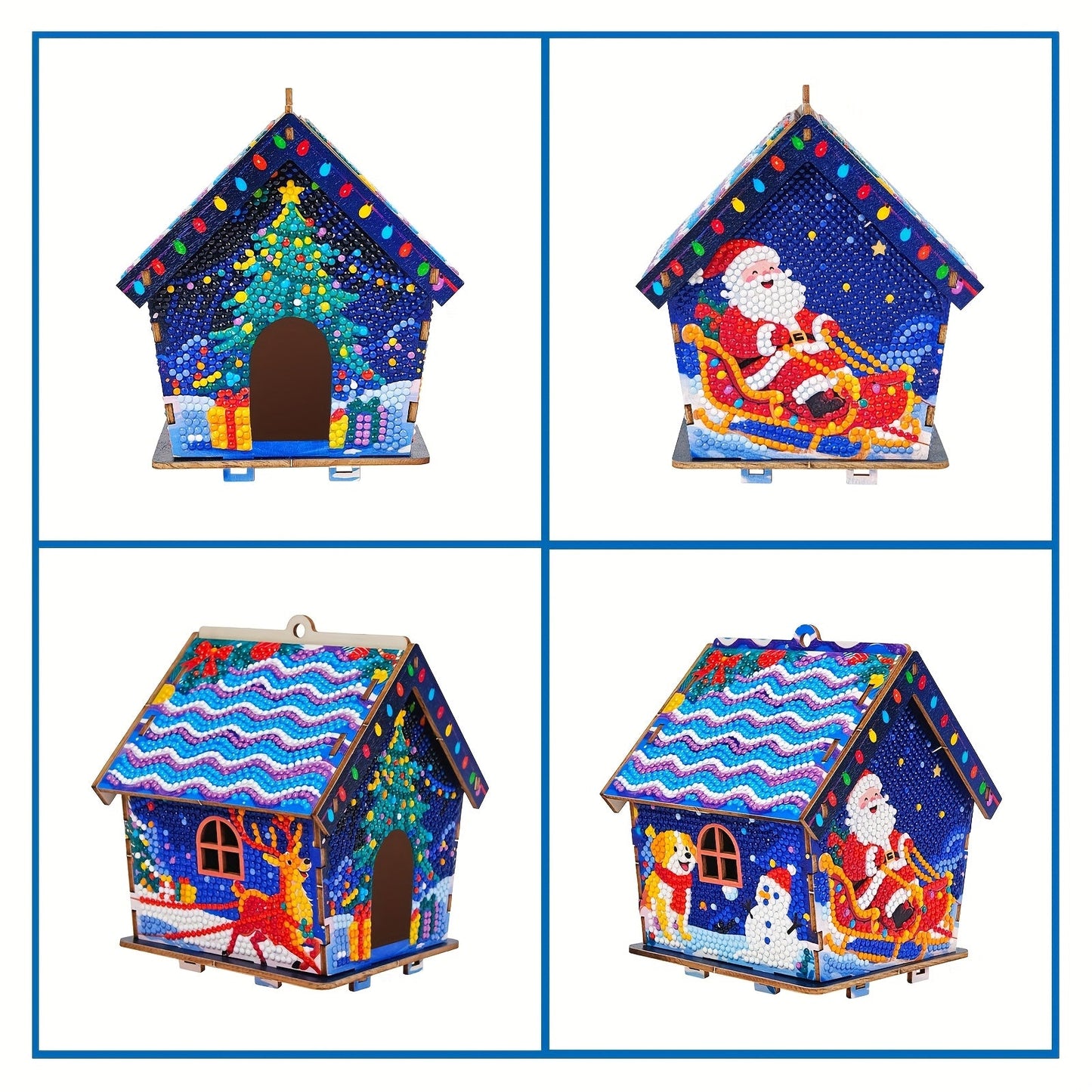 Weihnachtshäuschen | Anhänger für den Baum | Diamond Painting