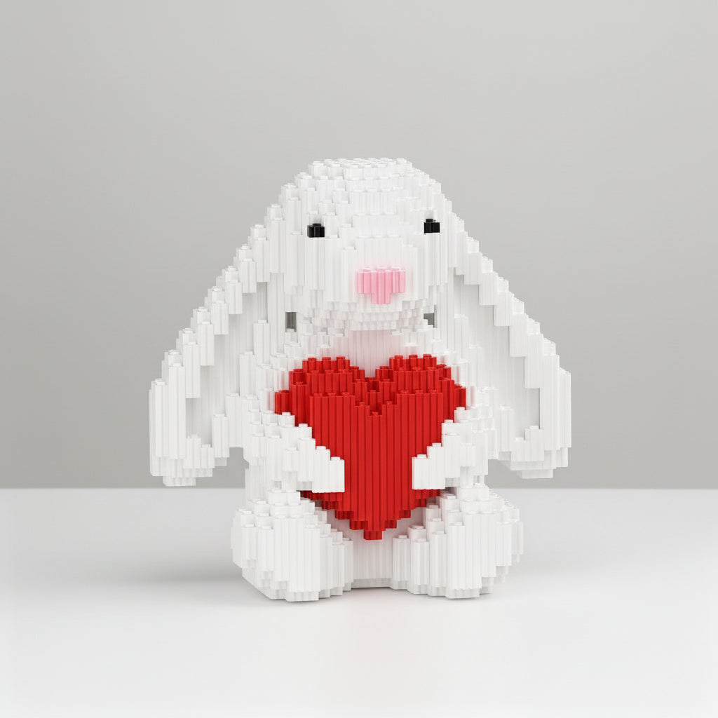 Süßes Kaninchen mit Herz | Bausteine