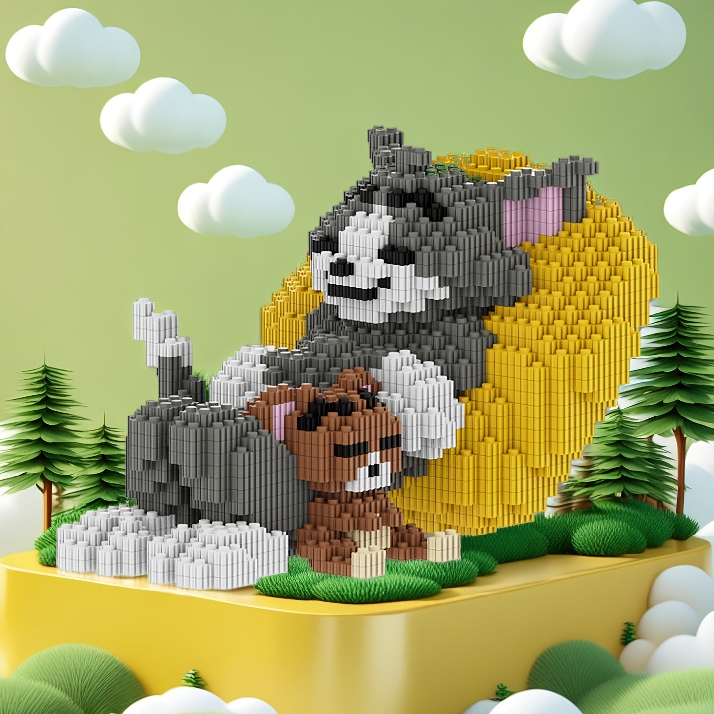 Schlafende Katze & Maus | Bausteine