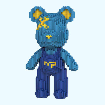 Bär mit blauer Latzhose | Bausteine