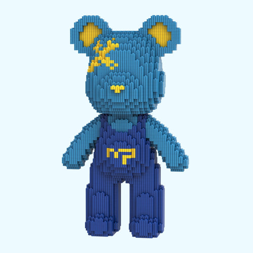 Bär mit blauer Latzhose | Bausteine