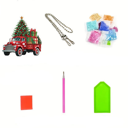 Dekoanhänger | Weihnachts-Truck | Diamond Painting