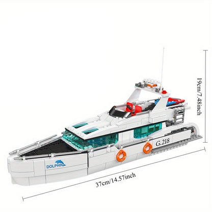 Weißes Delfin-Boot | Bausteine