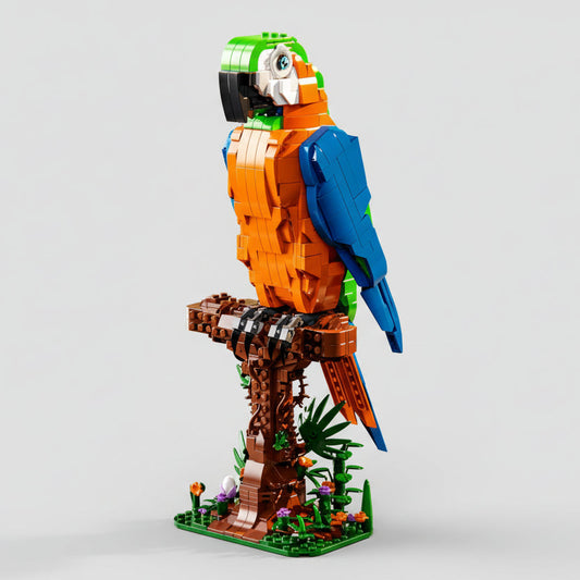 Papagei auf Ast | Bausteine