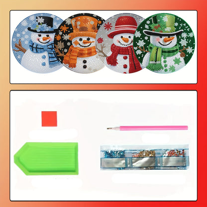 Schneemann Platzsets | 4 Stück | Diamond Painting