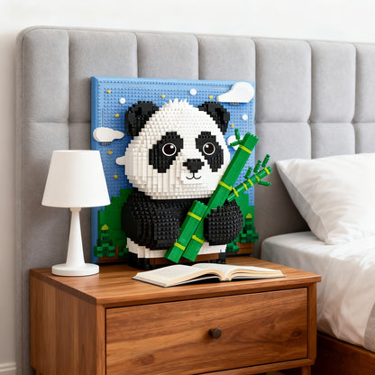 3D-Panda mit Gemälde | Bausteine