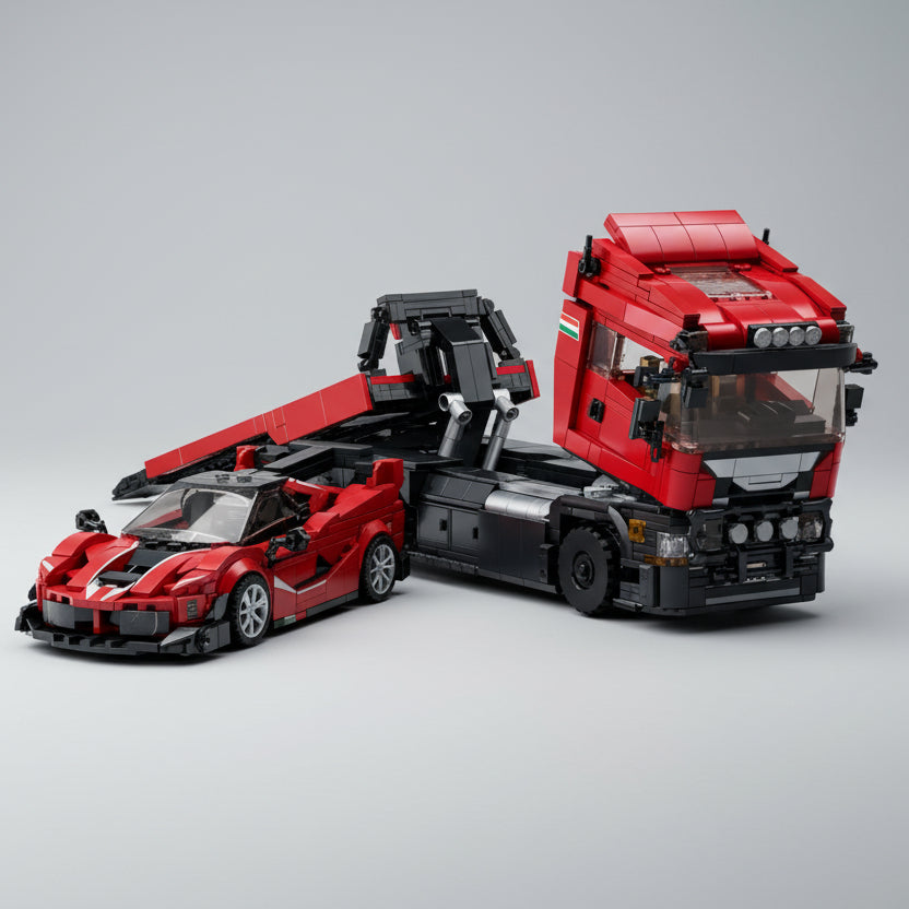 Trailer mit Supersportwagen | Bausteine