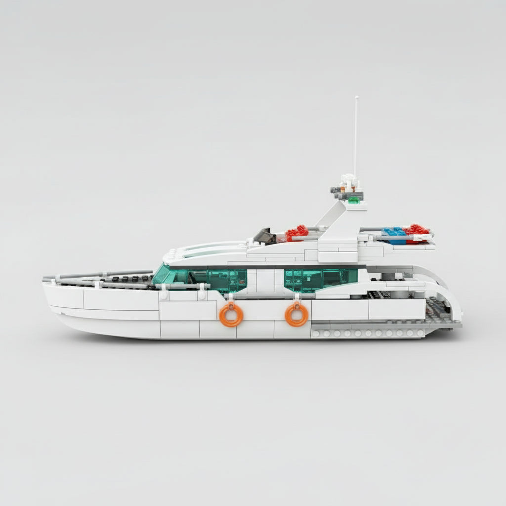 Weißes Delfin-Boot | Bausteine