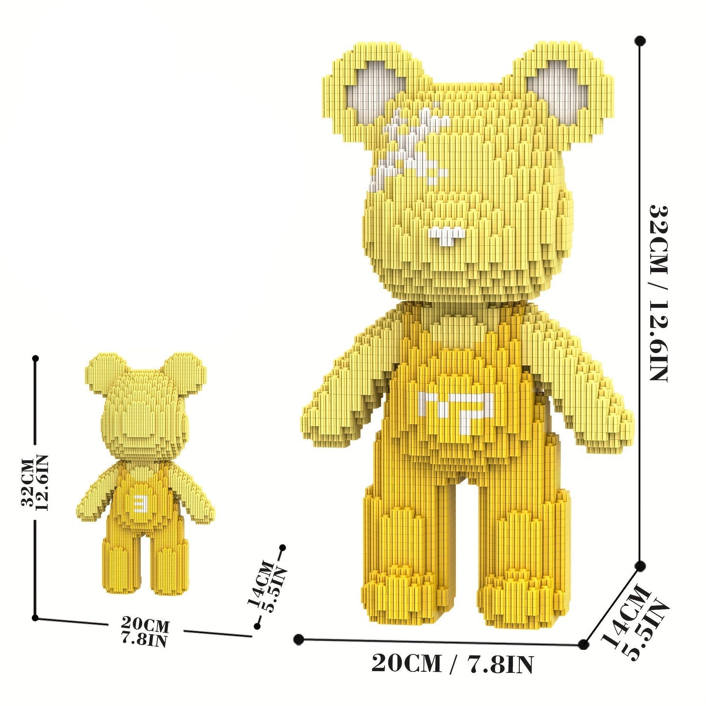 Bär mit gelber Latzhose | Bausteine