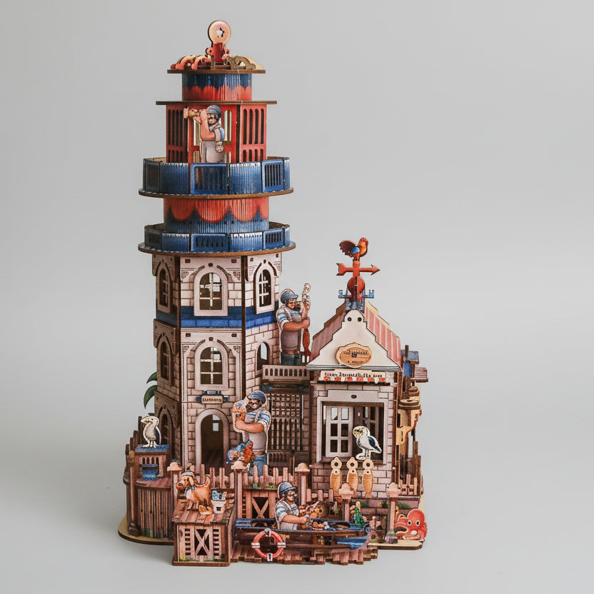 Leuchtturm mit Haus | 3D Puzzle