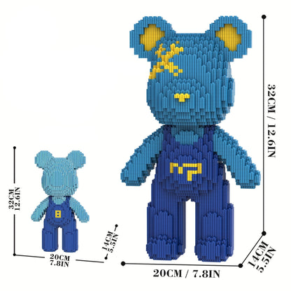 Bär mit blauer Latzhose | Bausteine