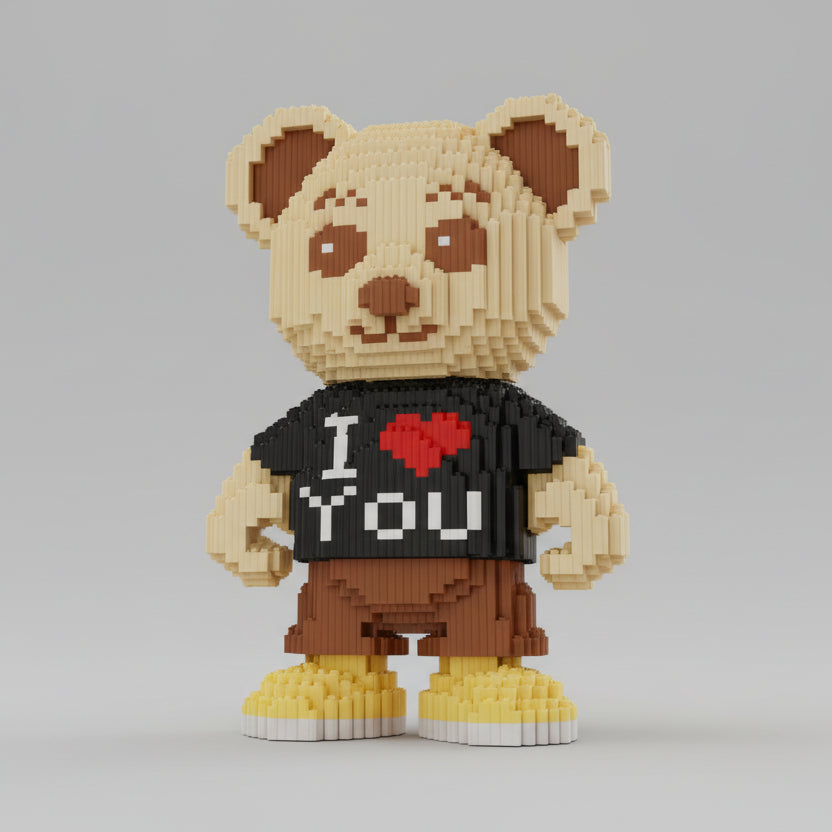 I Love You Bär mit gelben Schuhen | Bausteine