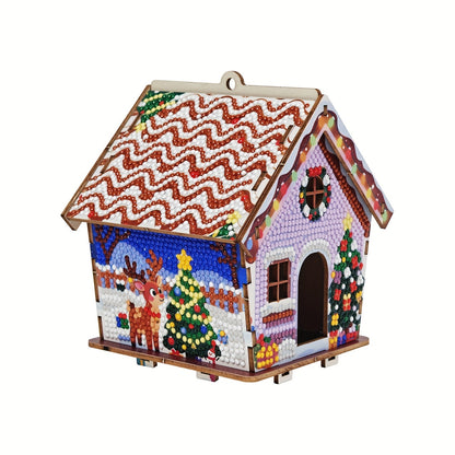 Weihnachtshäuschen | Anhänger für den Baum | Diamond Painting