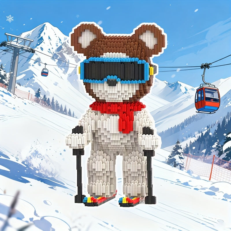 Skifahrender Bär | Bausteine