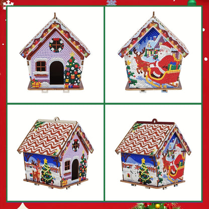 Weihnachtshäuschen | Anhänger für den Baum | Diamond Painting