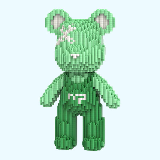 Bär mit grüner Latzhose | Bausteine