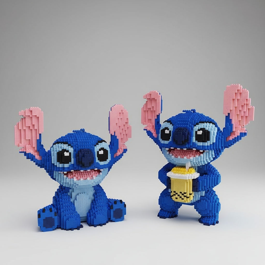 Blaues Wesen mit Milchshake | Bausteine