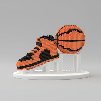 Orangen Basketball-Schuh & Ball | Bausteine