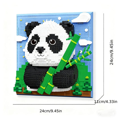 3D-Panda mit Gemälde | Bausteine