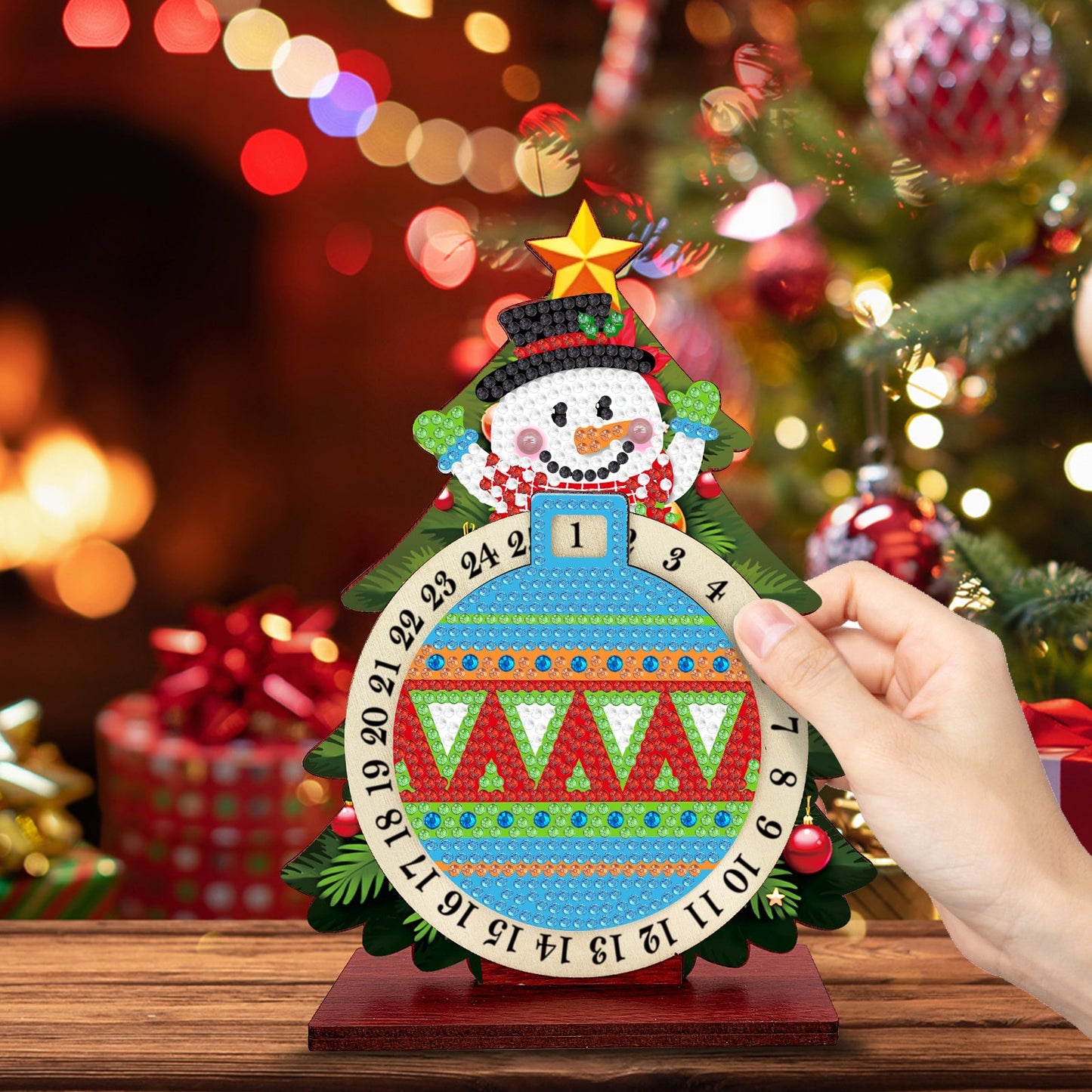 Schneemann im Weihnachtsbaum | Kalender | Diamond Painting