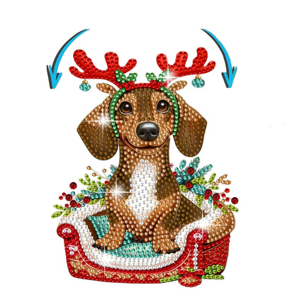 Bewegender Hund im Korb | Diamond Painting