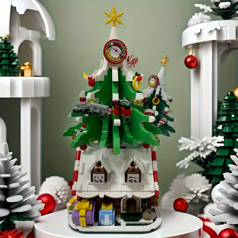 Weihnachtsbaum auf Häuschen | Bausteine