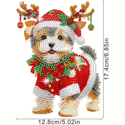 Bewegender Weihnachtshund | Diamond Painting