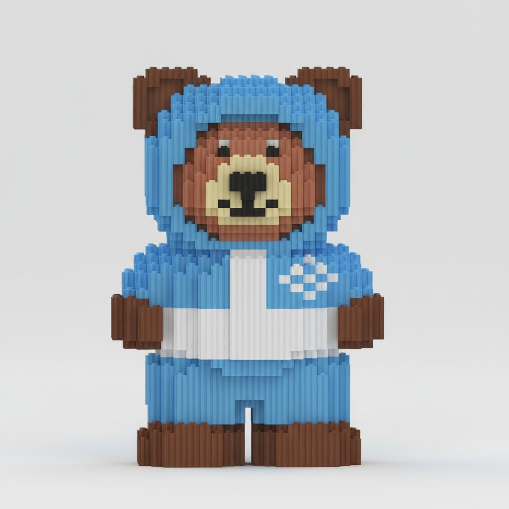 Bär mit Skianzug | Bausteine