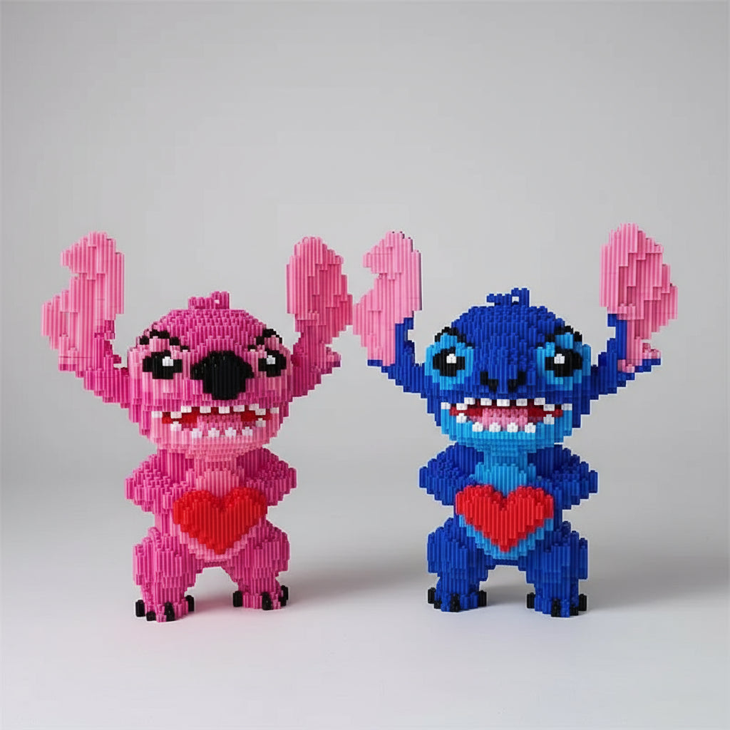 Niedliches blaues Wesen mit Herz  | Bausteine