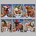 Weihnachtstiere-Karten | 6 Stück | Diamond Painting