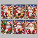 Weihnachtsmann-Karten | 6 Stück | Diamond Painting