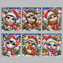 Niedliche Weihnachtstiere-Karten | 6 Stück | Diamond Painting