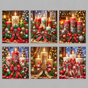 Weihnachtskerzen-Karten | 6 Stück | Diamond Painting