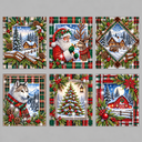 Weihnachtskarten mit Schneemotiven | 6 Stück | Diamond Painting