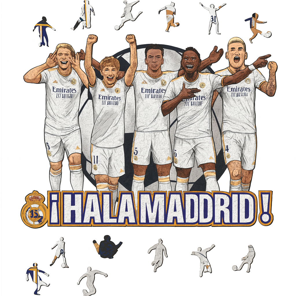 Real Madrid 5 Spieler | 2D Holzpuzzle