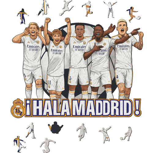 Real Madrid 5 Spieler | 2D Holzpuzzle