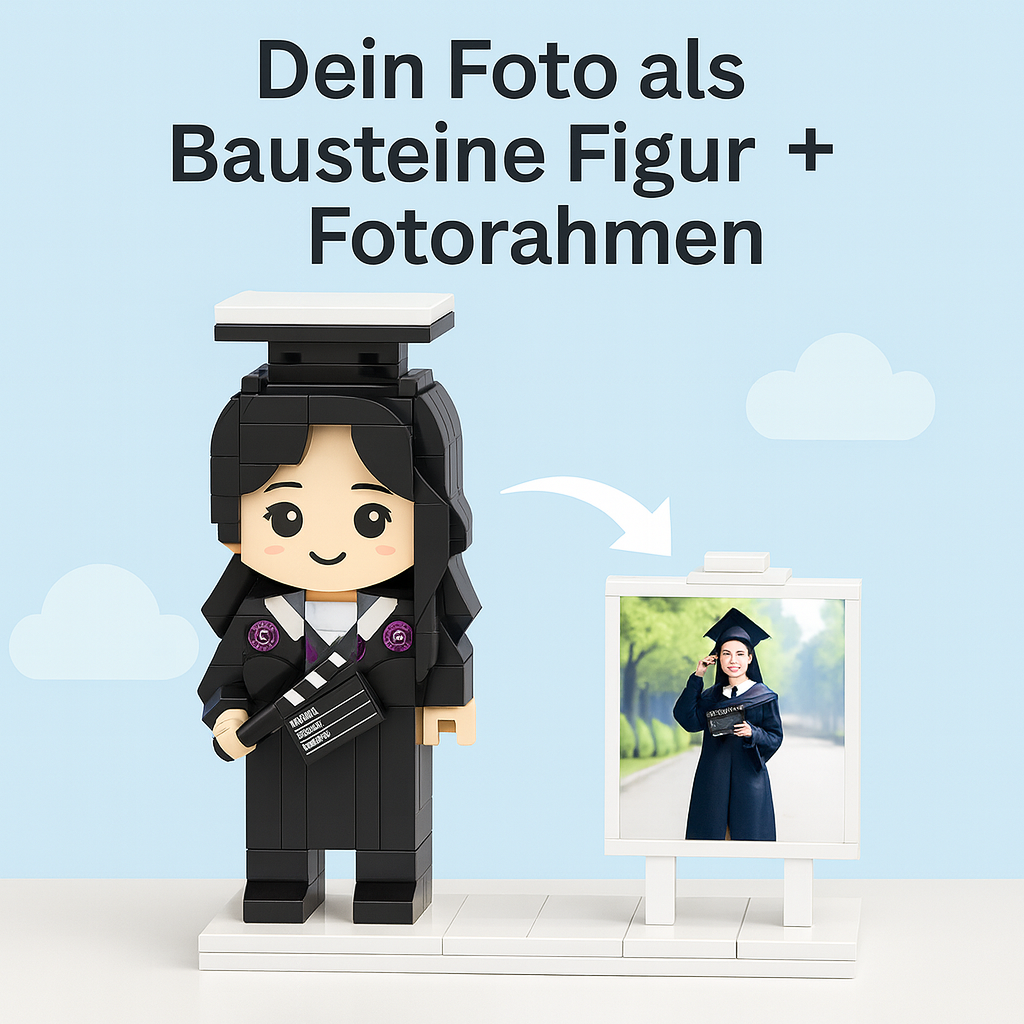 Eigenes Foto als Baustein-Figur – 1 Person personalisiert | Bausteine