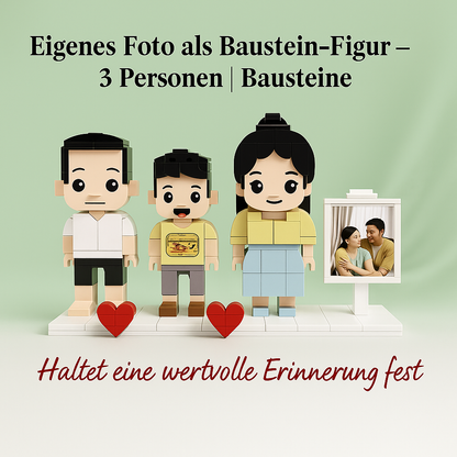 Eigenes Foto als Baustein-Figur – 3 Personen | Bausteine