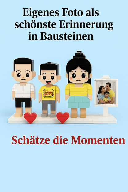 Eigenes Foto als Baustein-Figur – 3 Personen | Bausteine
