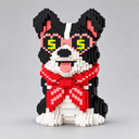 Hund mit rotem Schal | Bausteine