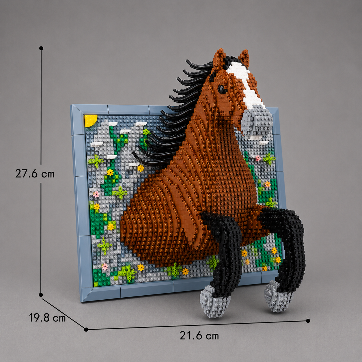 Pferd auf Bauplatte | Bausteine