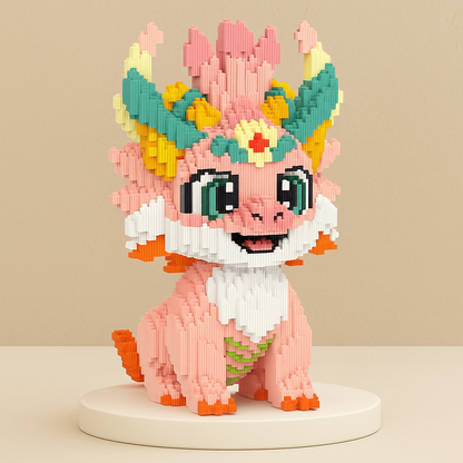 Süßer rosa Drache | Bausteine