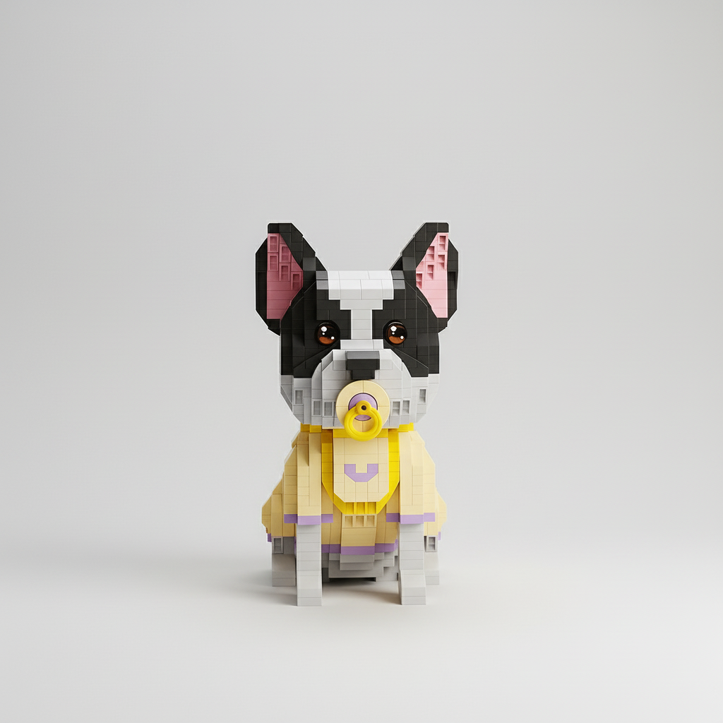 Welpe mit Schnuller | Bausteine