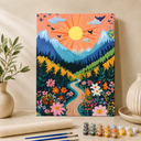 Buntes Landschaft | Malen nach Zahlen