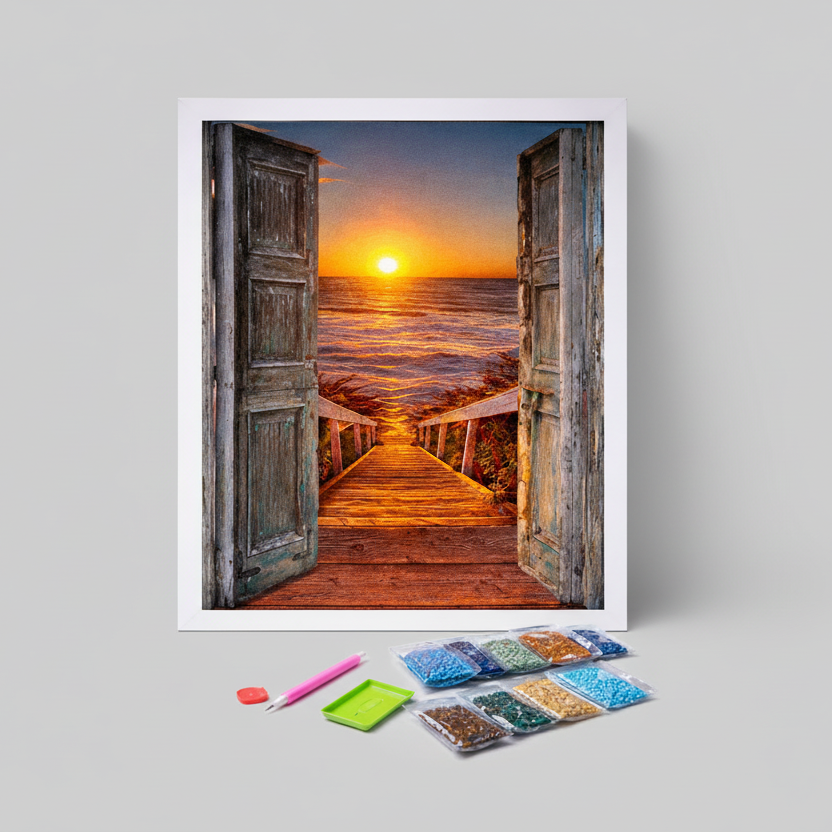 Romantischer Strandweg | Diamond Painting
