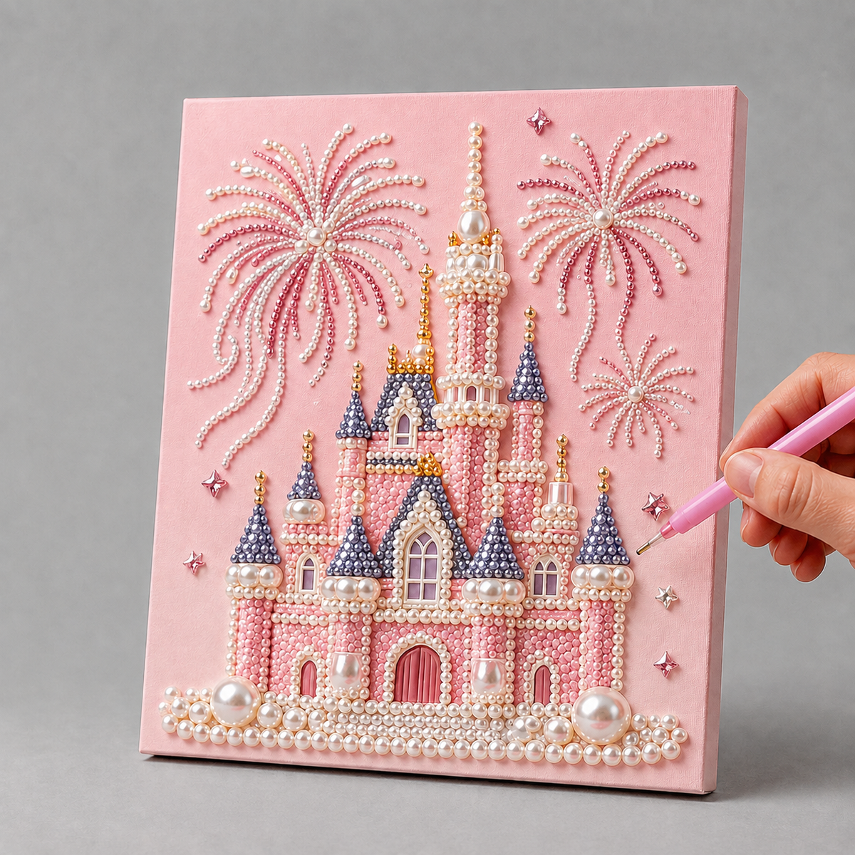 Rosa Schloss | Premium Perlen Diamond Painting