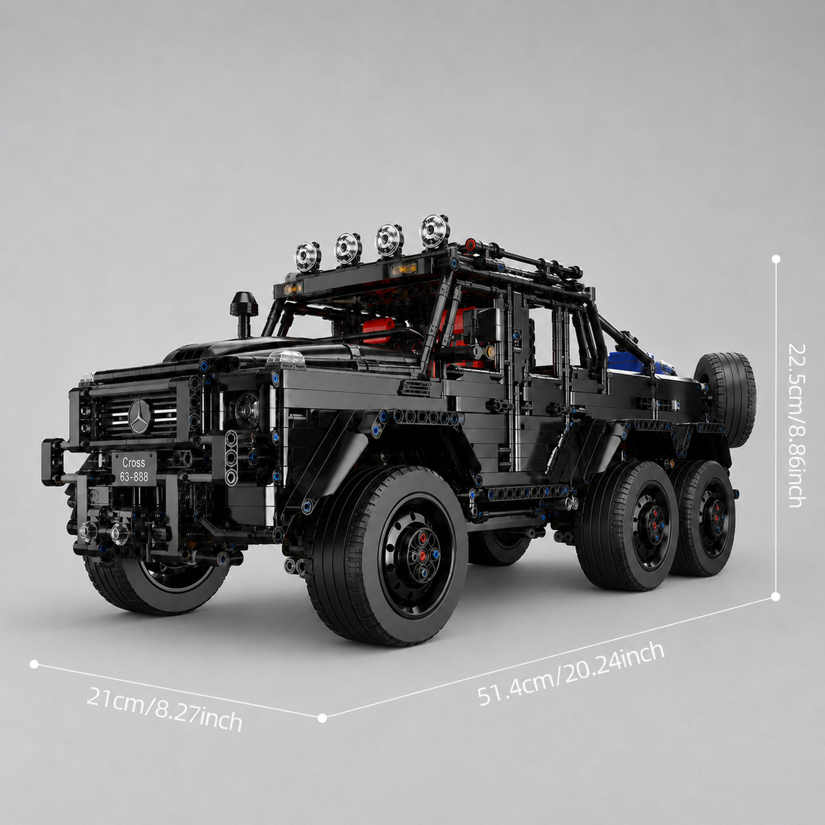 Mega Schwarzer 6×6 Geländewagen | Bausteine